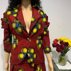 Ankara jacket and high waist skirt